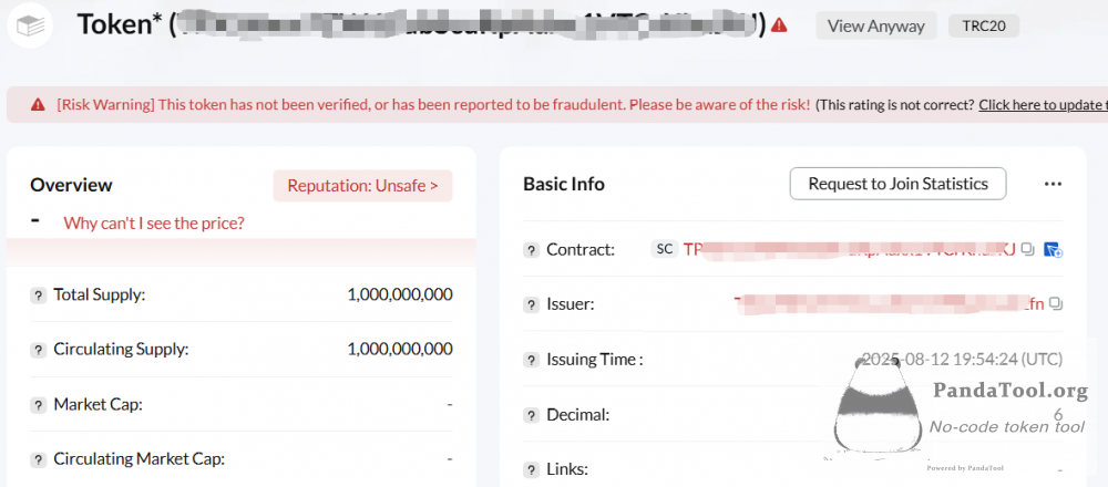 Why are tokens created on TRON flagged as high-risk?